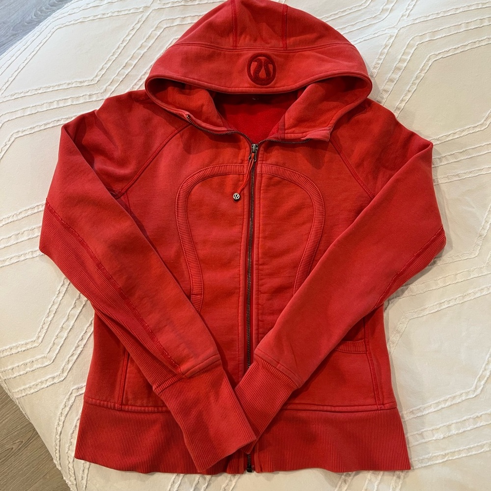 Lululemon Scuba Hoodie Full Zip - Size 8 - Red/Orange